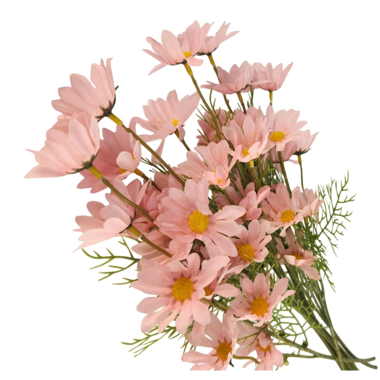 Blush Pink Faux Daisy Stem 20 Inch Artificial Wildflower Set of 6 Farmhouse Floral Decor