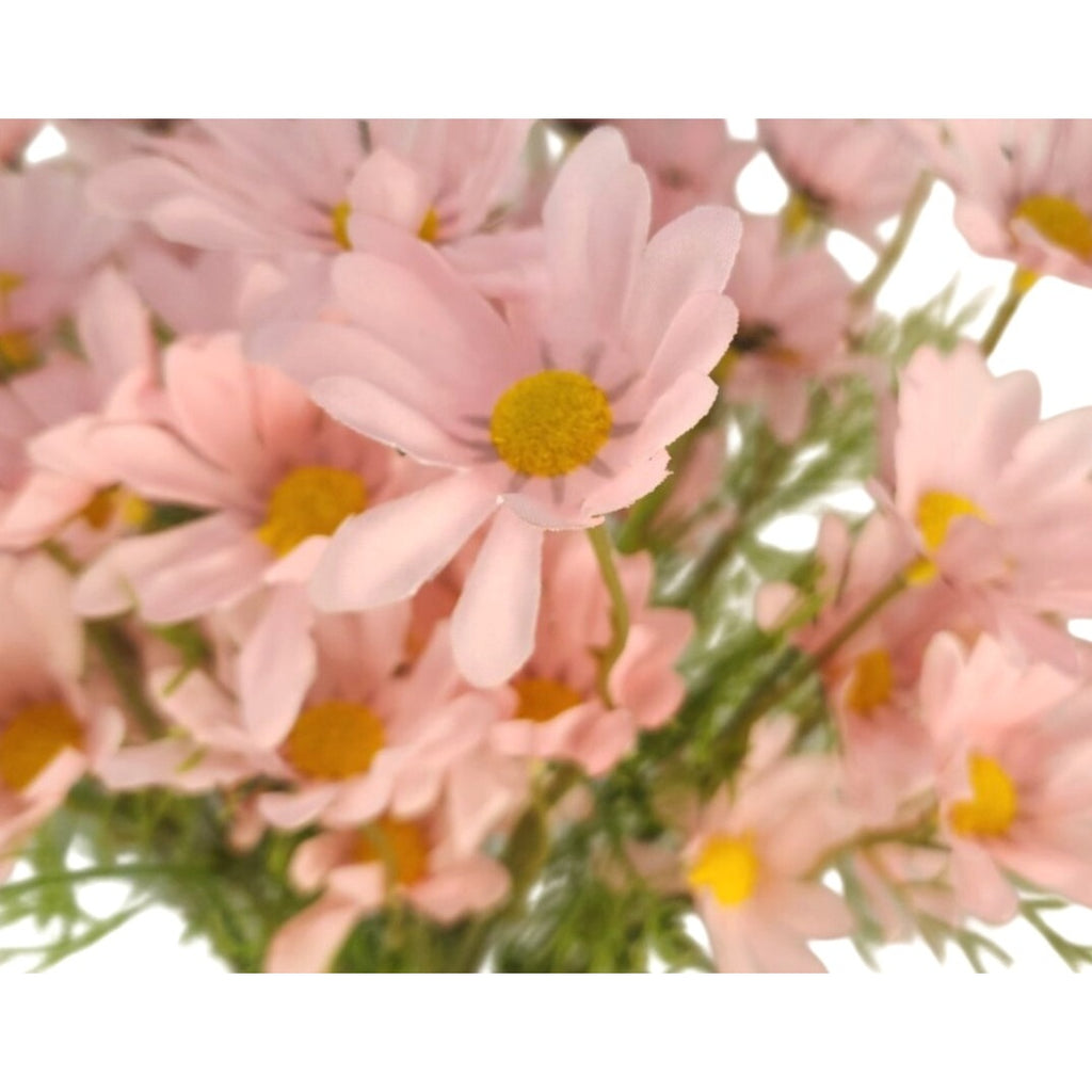 Blush Pink Faux Daisy Stem 20 Inch Artificial Wildflower Set of 6 Farmhouse Floral Decor