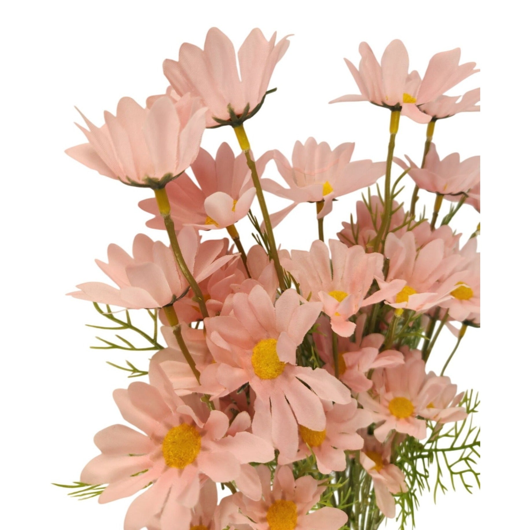 Blush Pink Faux Daisy Stem 20 Inch Artificial Wildflower Set of 6 Farmhouse Floral Decor