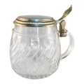 Vintage BMF Glass Beer Stein with Pewter Lid, West Germany, Swirl Pattern