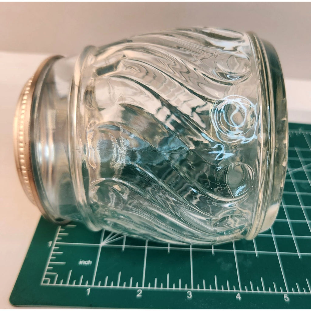 Vintage BMF Glass Beer Stein with Pewter Lid, West Germany, Swirl Pattern