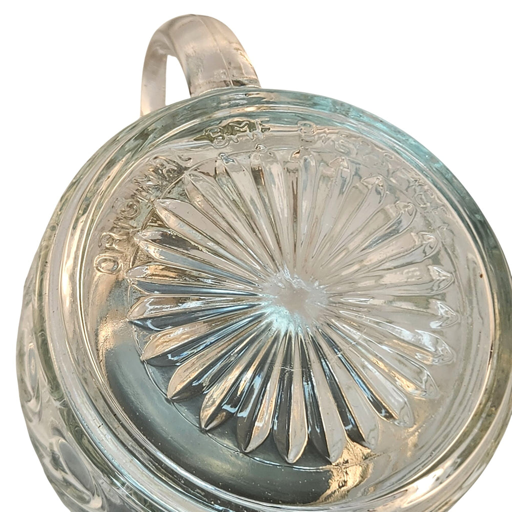 Vintage BMF Glass Beer Stein with Pewter Lid, West Germany, Swirl Pattern