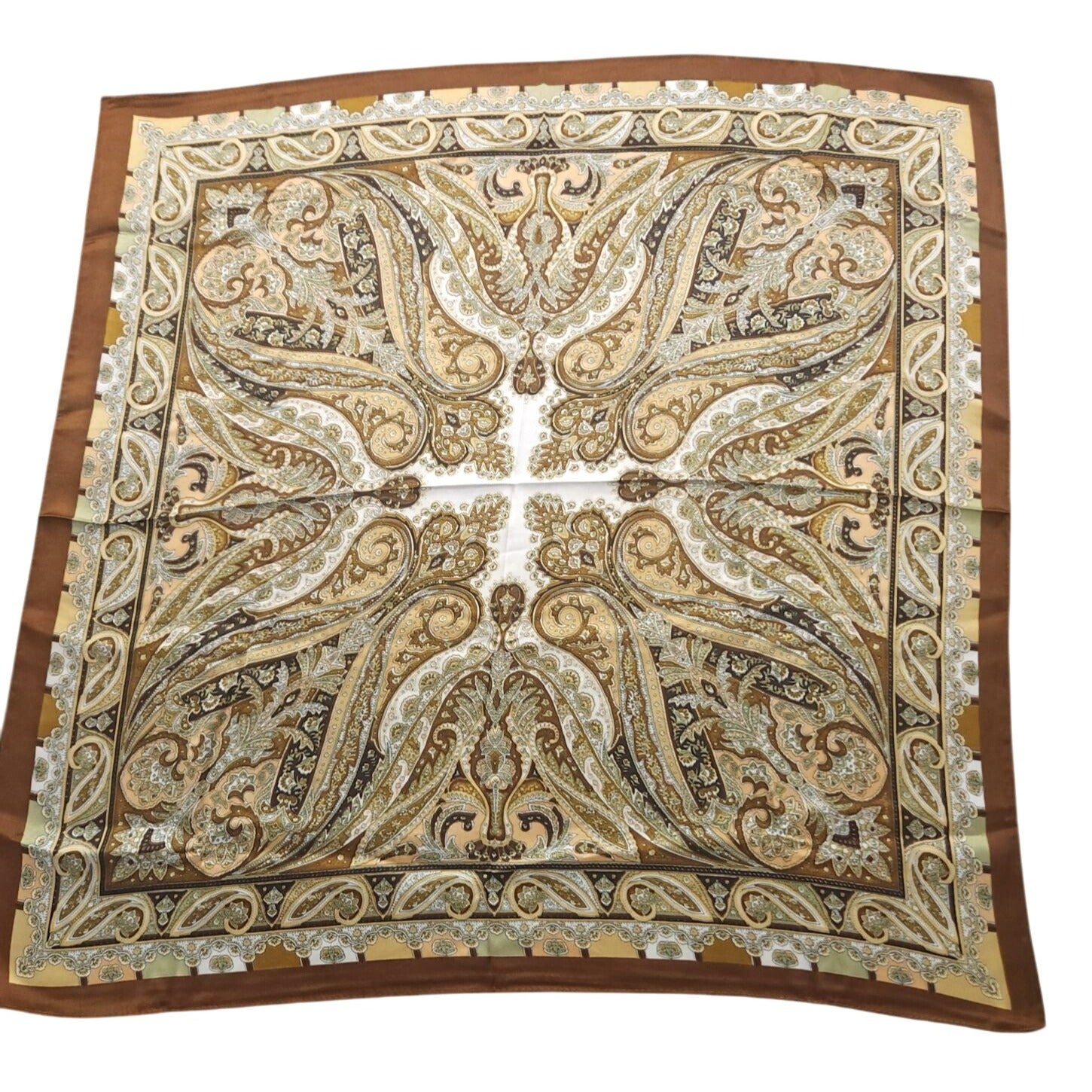 Elegant Fall Paisley Scarf Satin Wild Rag Scarf 100% Polyester New With Tags