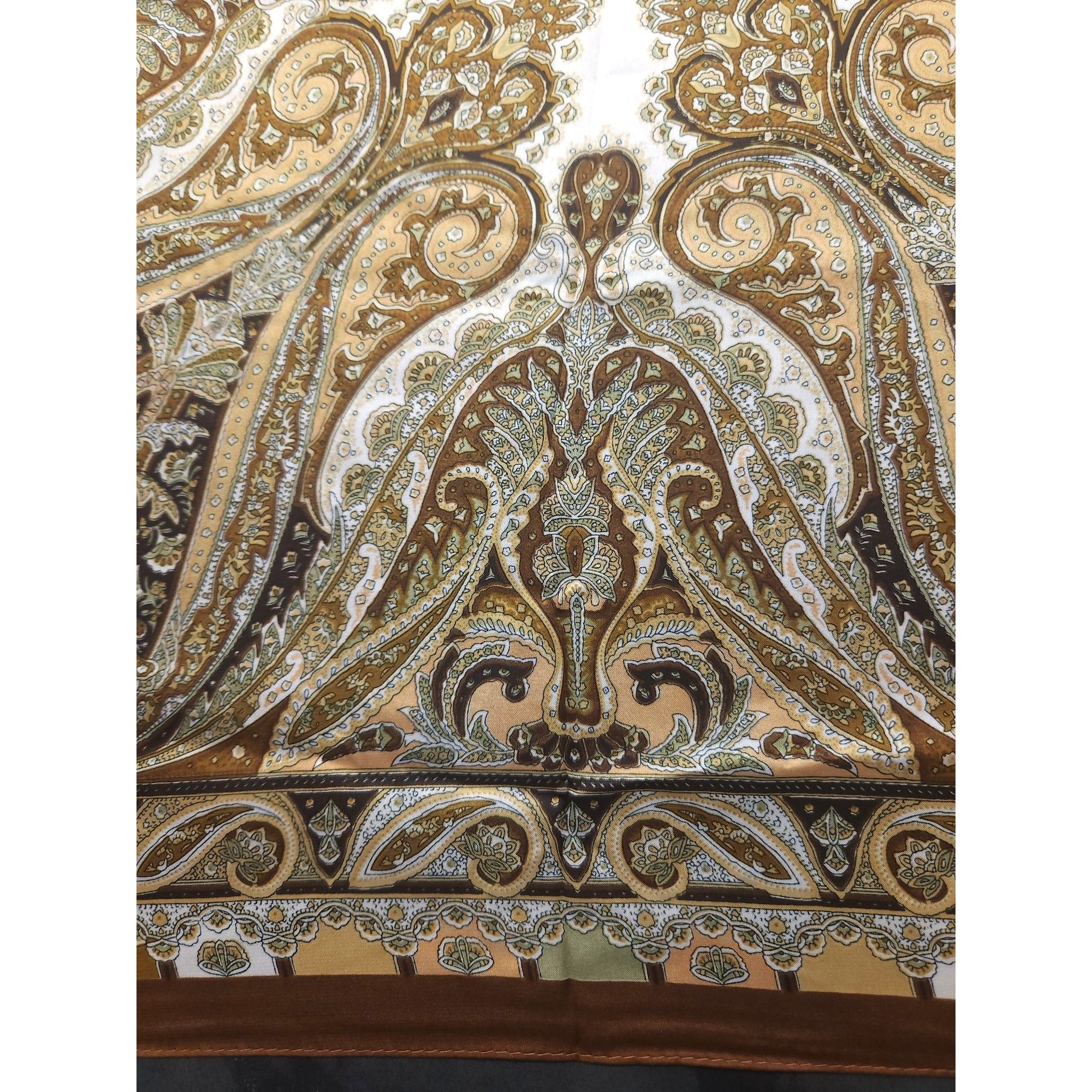 Elegant Fall Paisley Scarf Satin Wild Rag Scarf 100% Polyester New With Tags