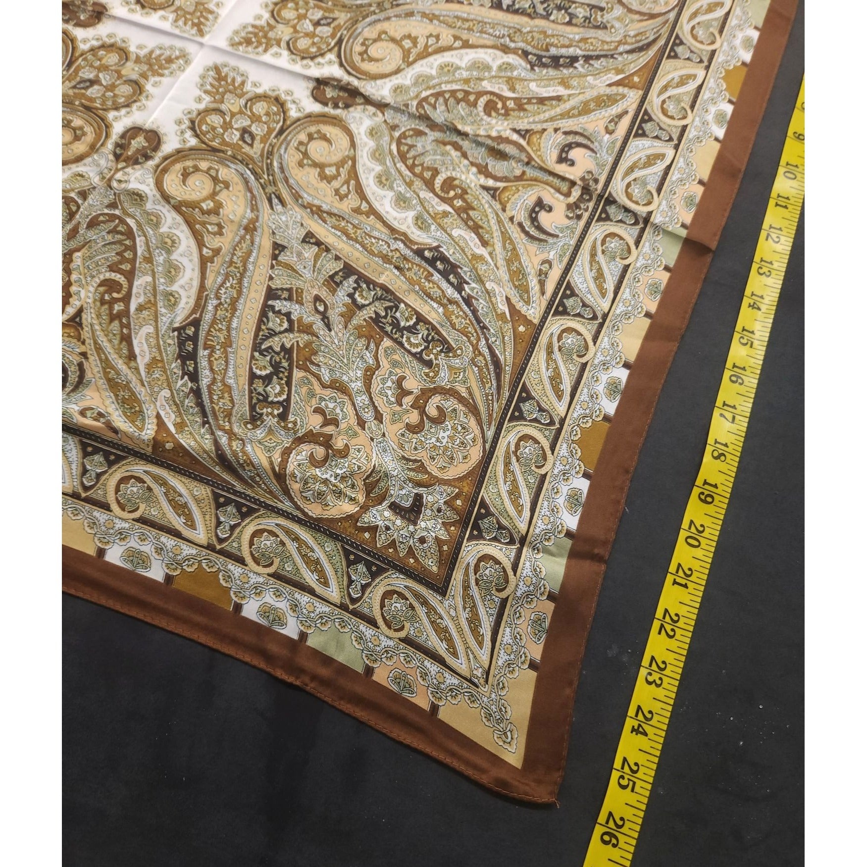 Elegant Fall Paisley Scarf Satin Wild Rag Scarf 100% Polyester New With Tags