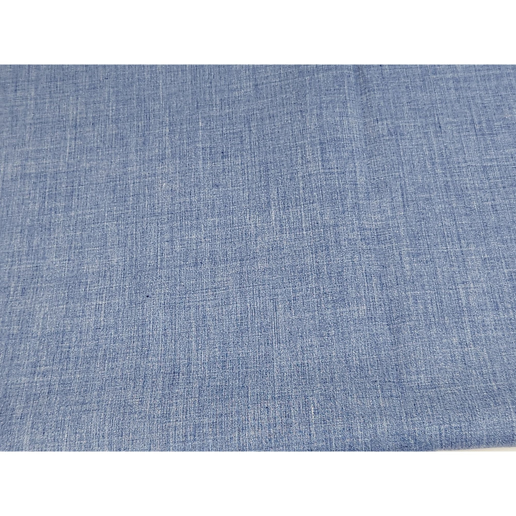 Blue Chambray Fabric - 2 Yards Light Denim Weave 100% Cotton Material