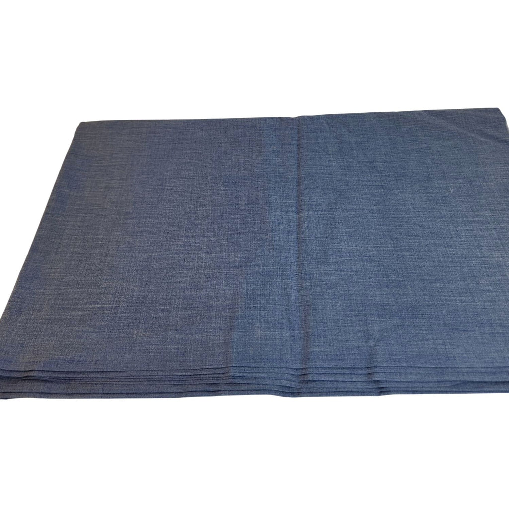 Blue Chambray Fabric - 2 Yards Light Denim Weave 100% Cotton Material