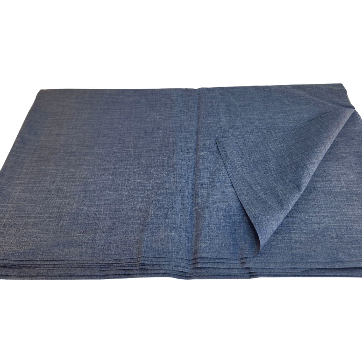 Blue Chambray Fabric - 2 Yards Light Denim Weave 100% Cotton Material