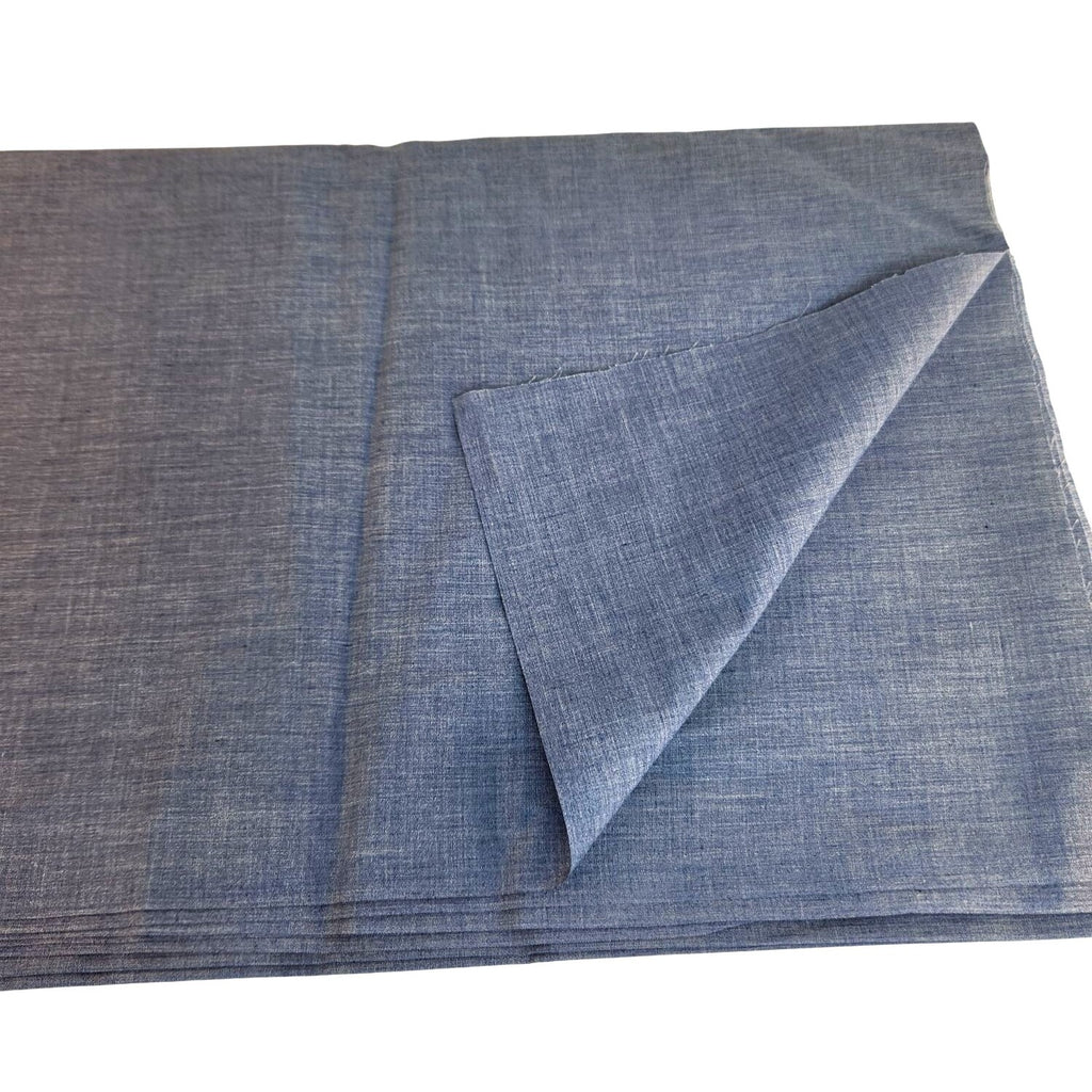 Blue Chambray Fabric - 2 Yards Light Denim Weave 100% Cotton Material