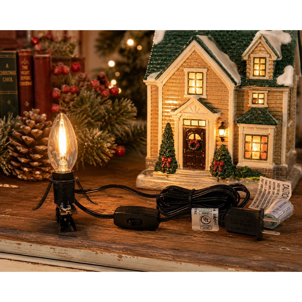Replacement Cord for Lighted Houses Holiday Displays C7 Clear Yellow Glow Bulb