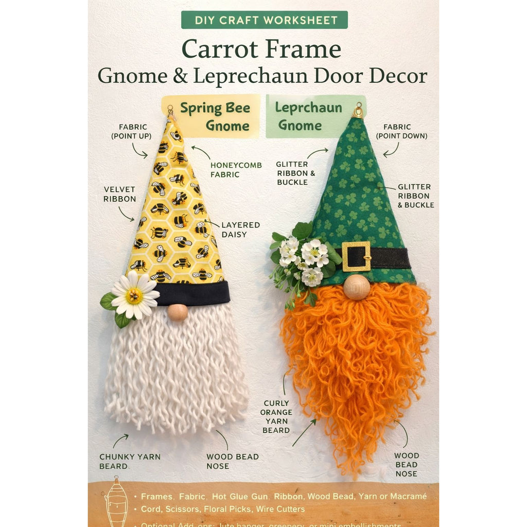 Carrot Wreath Frame Easter Form Spring Door Decor DIY Orange Metal Farmhouse Craft Base