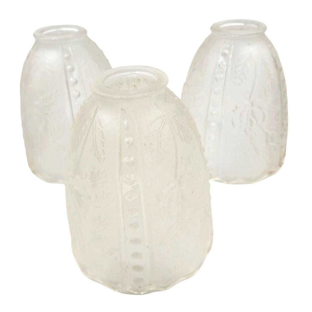 Vintage Frosted Glass Ruffled Lamp Shade Replacement Bell Light Cover 6 Inch