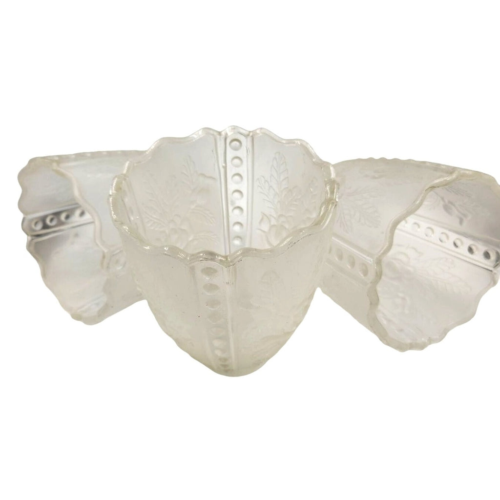 Vintage Frosted Glass Ruffled Lamp Shade Replacement Bell Light Cover 6 Inch