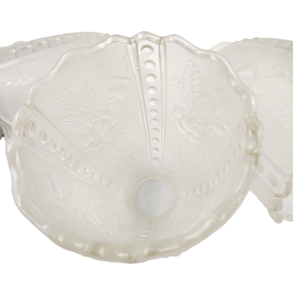 Vintage Frosted Glass Ruffled Lamp Shade Replacement Bell Light Cover 6 Inch