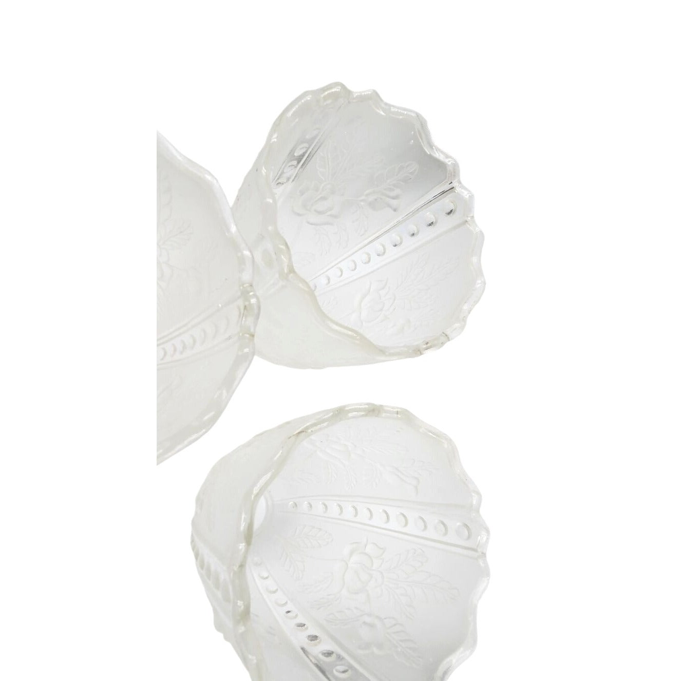 Vintage Frosted Glass Ruffled Lamp Shade Replacement Bell Light Cover 6 Inch