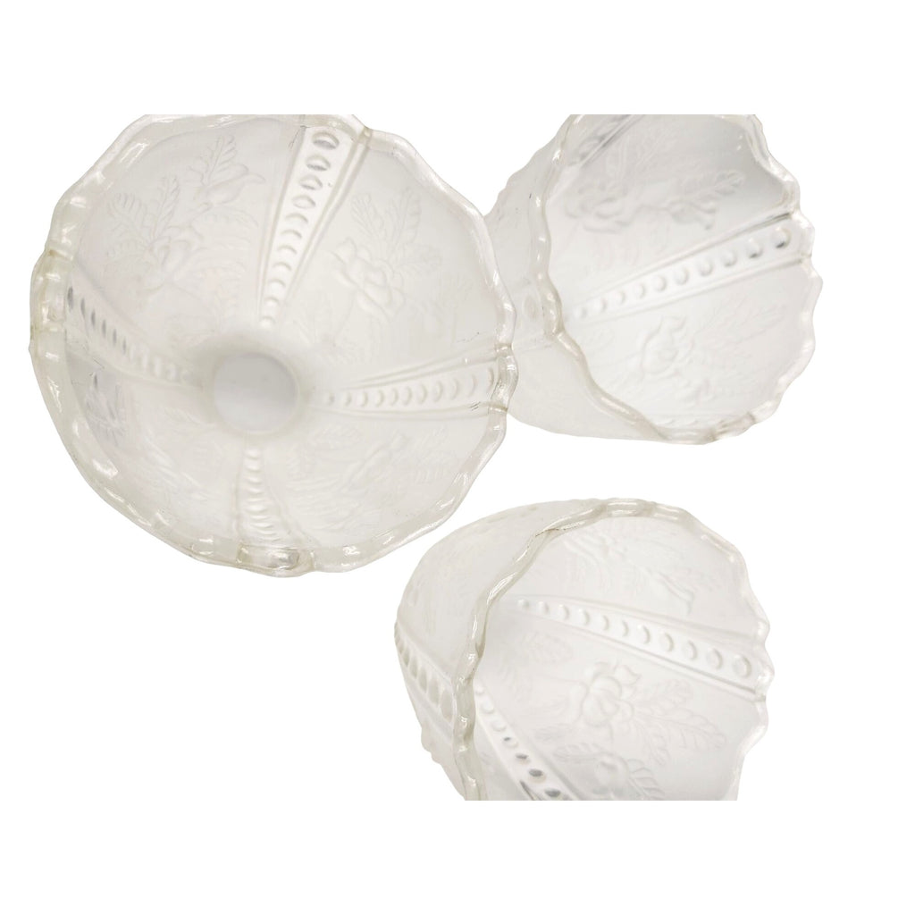 Vintage Frosted Glass Ruffled Lamp Shade Replacement Bell Light Cover 6 Inch