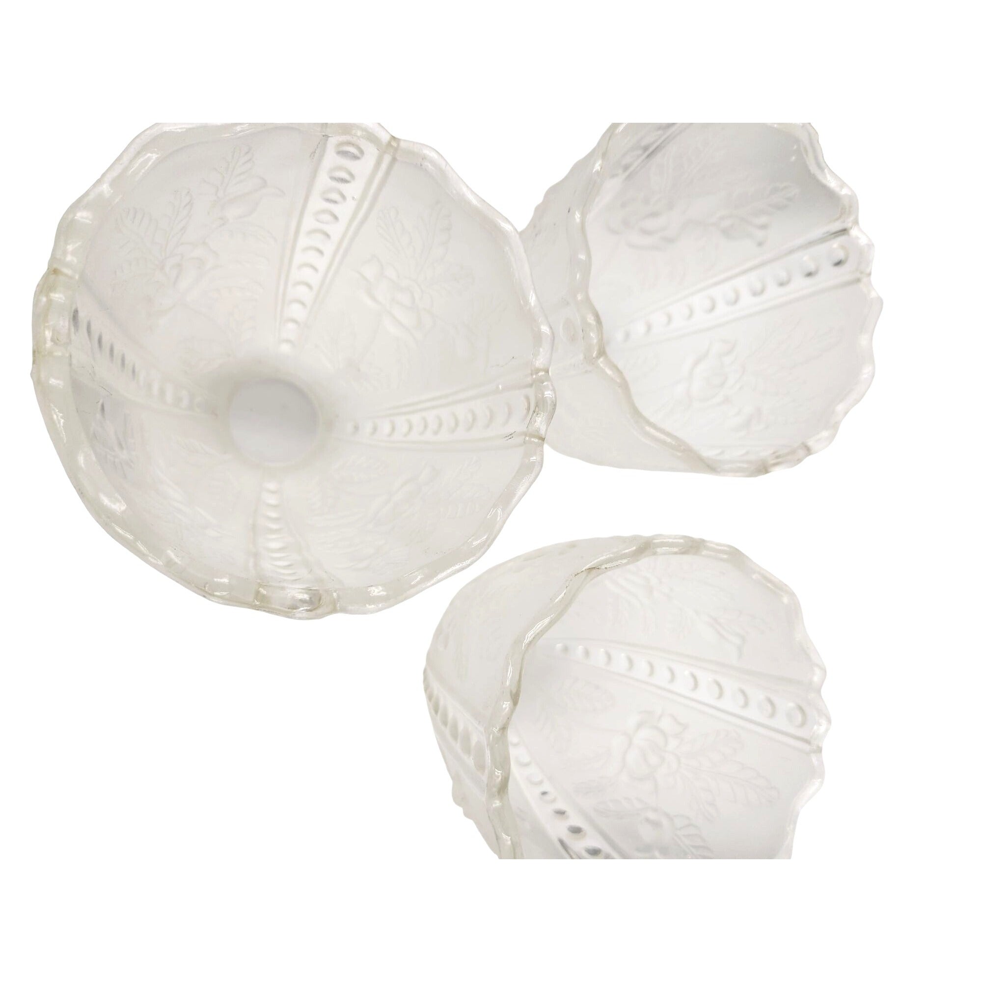 Vintage Frosted Glass Ruffled Lamp Shade Replacement Bell Light Cover 6 Inch