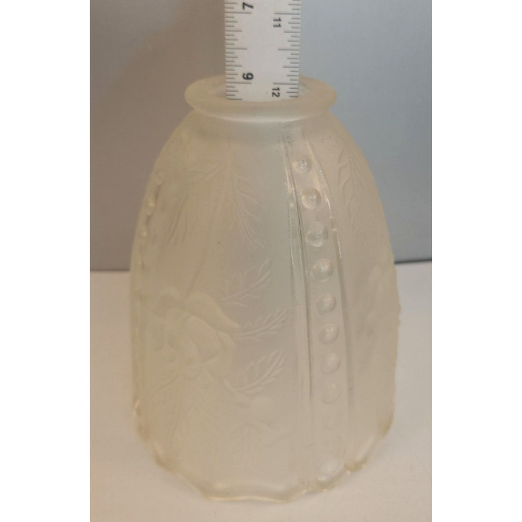 Vintage Frosted Glass Ruffled Lamp Shade Replacement Bell Light Cover 6 Inch