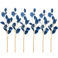 Blue Artificial Eucalyptus Style Stems, Set of 6, 21-Inch
