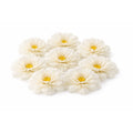 White Peony Flowers Set of 8 Faux Blooms 5 Inch Floral Heads Wired Craft Wreath Supplies Hair Accessories Wedding Decor