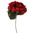 Red Artificial Hydrangea Stem Silk Flower Deep Red Faux Floral Wedding Decor