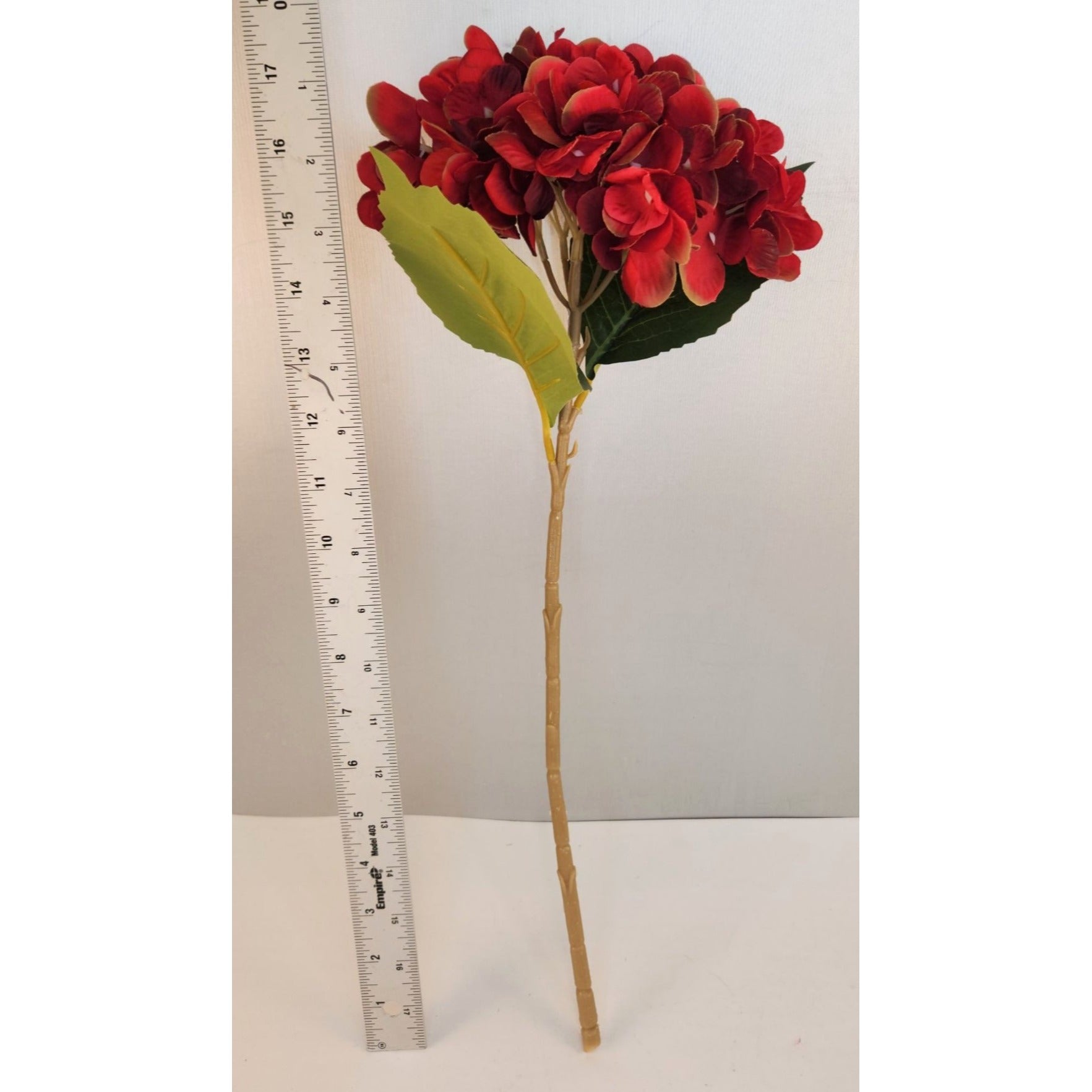 Red Artificial Hydrangea Stem Silk Flower Deep Red Faux Floral Wedding Decor