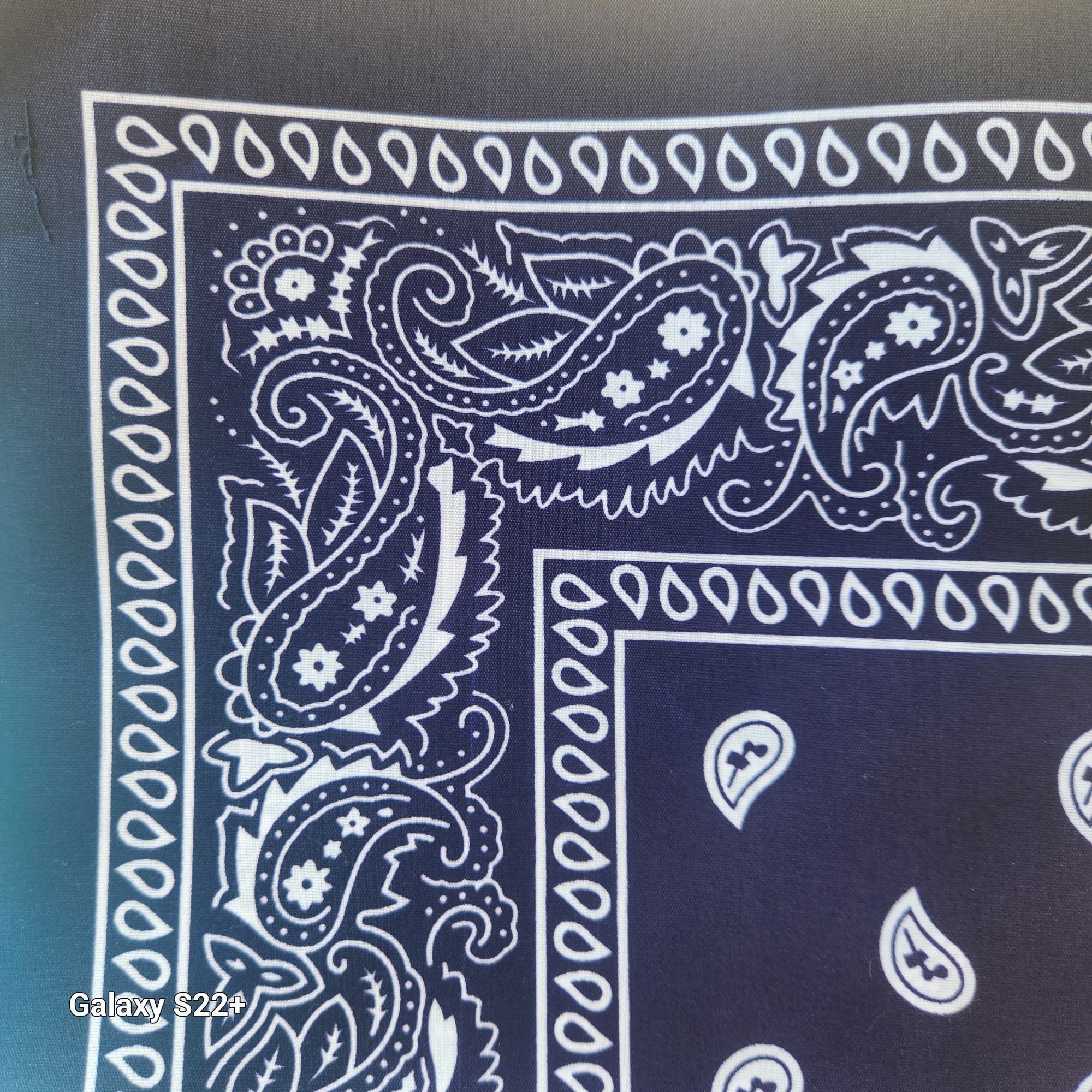 Bandanas 21x21" Western Cowboy Cowgirl - Navy Blue Light Blue Paisley Square Scarves 2 Pack