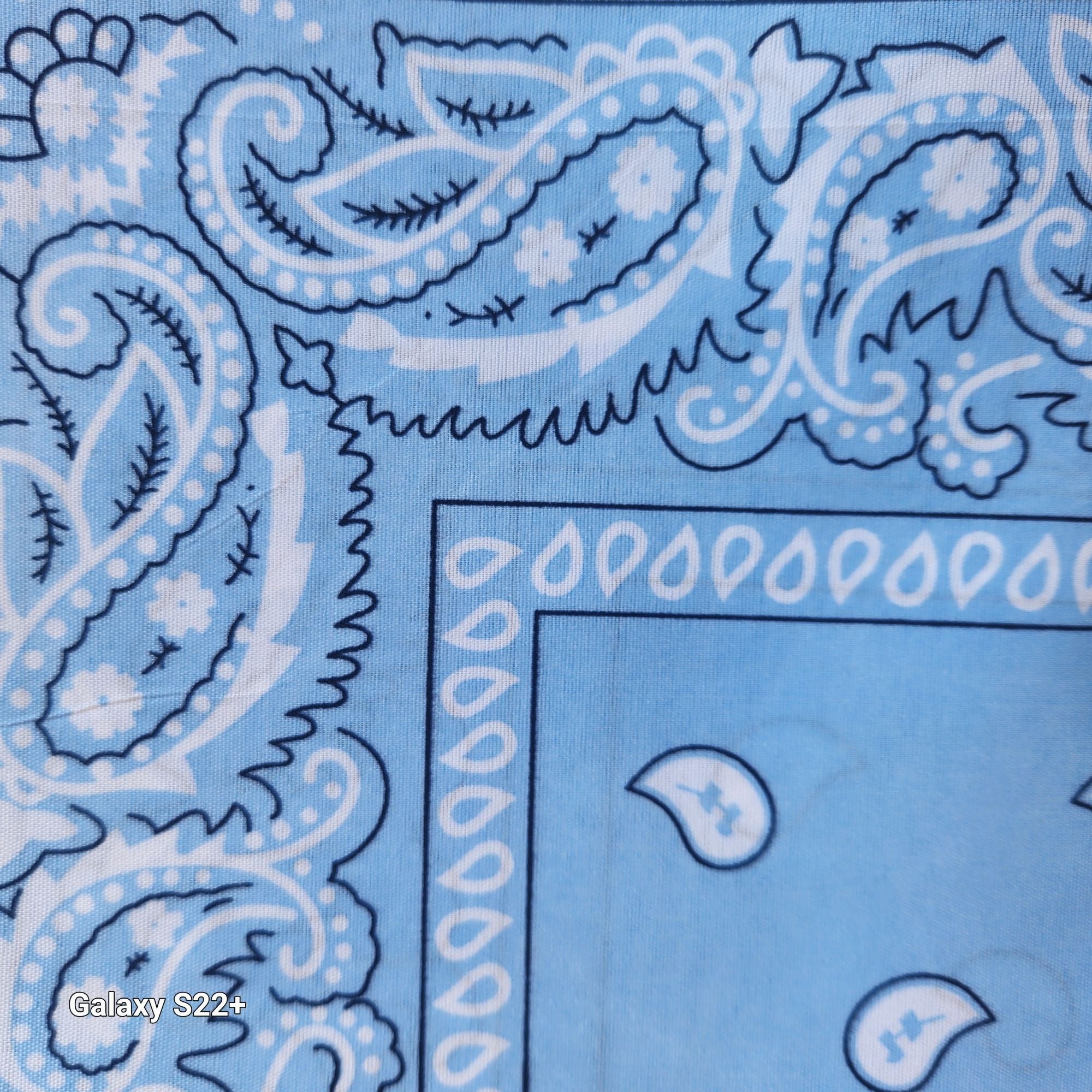 Bandanas 21x21" Western Cowboy Cowgirl - Navy Blue Light Blue Paisley Square Scarves 2 Pack