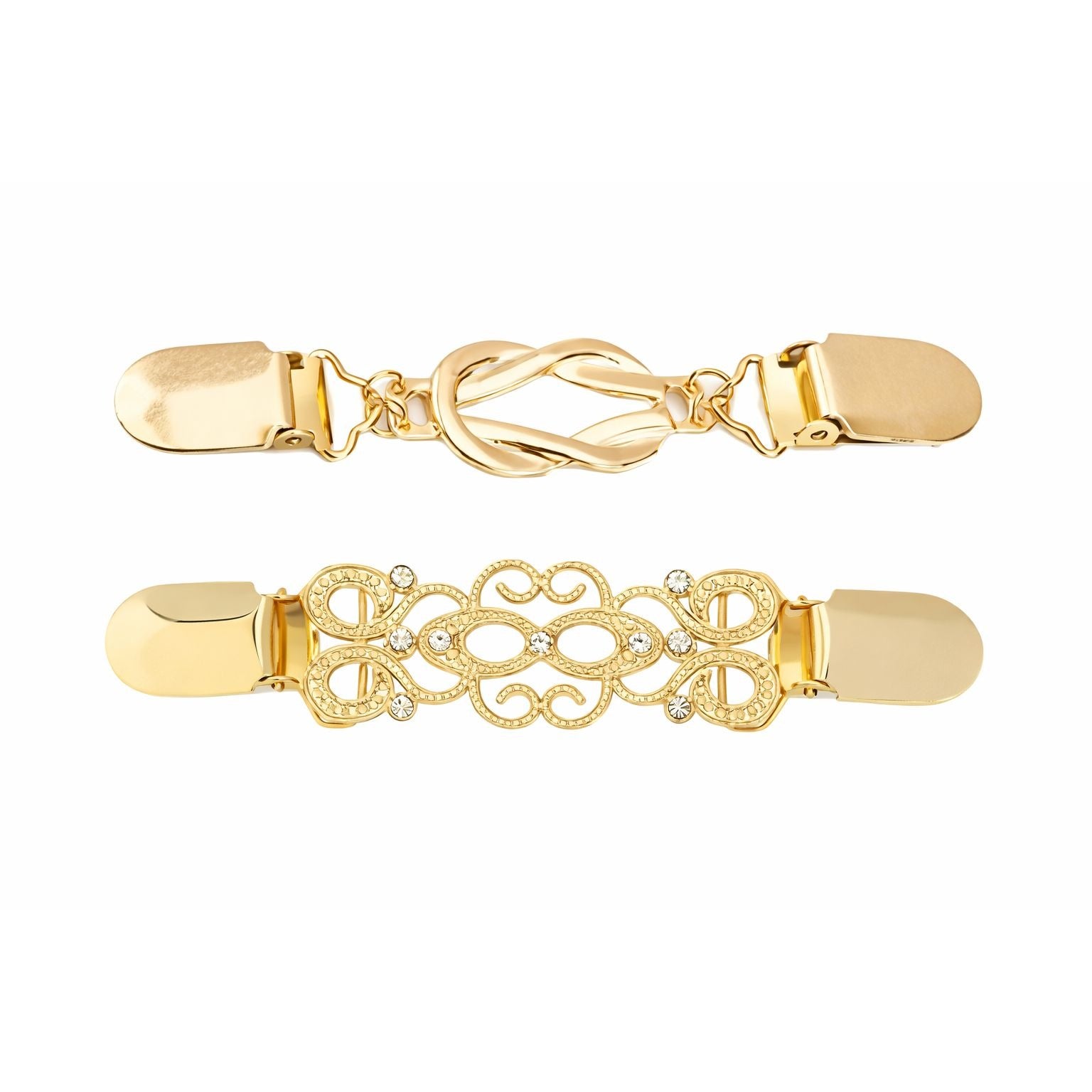 Gold Sweater Clip Set of 2, Cardigan Clip Shawl Clip Dress Cinch Collar Clasp Elegant Womens