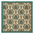 Teal Rust Damask Wild Rag Scarf 35x35 Satin Polyester Western Cowgirl