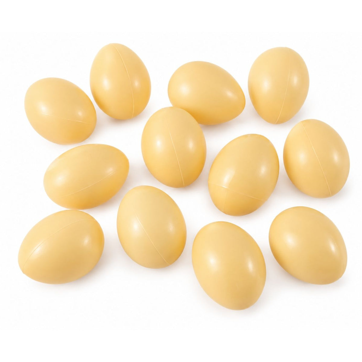 Brown Artificial Chicken Eggs, Set of 12, 2-Inch Plastic Craft Decor