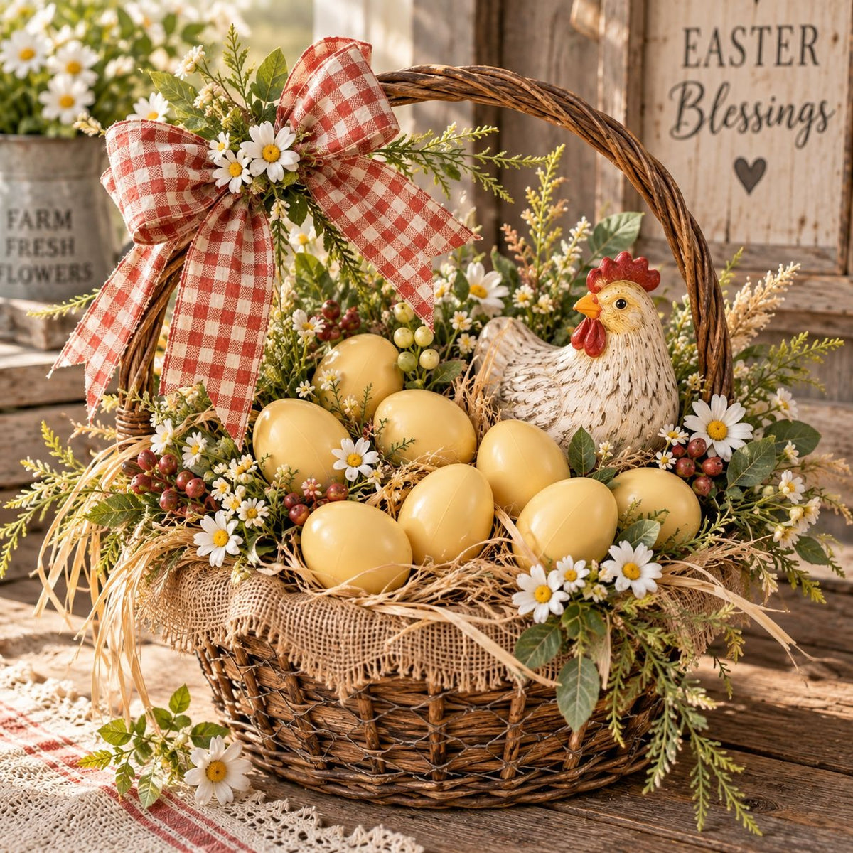 Brown Artificial Chicken Eggs, Set of 12, 2-Inch Plastic Craft Decor