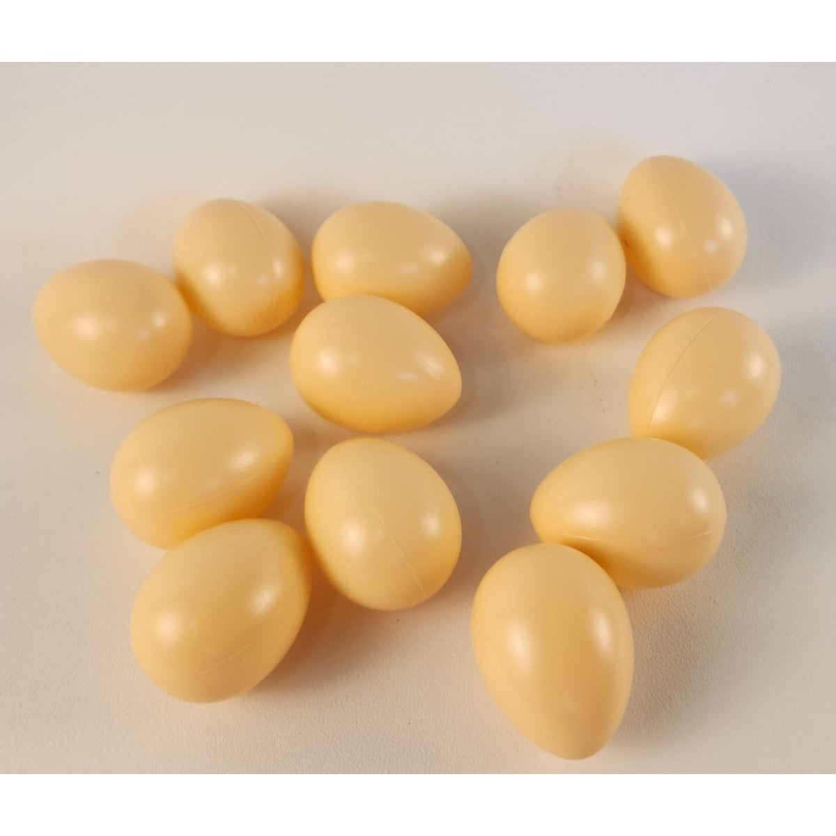 Brown Artificial Chicken Eggs, Set of 12, 2-Inch Plastic Craft Decor
